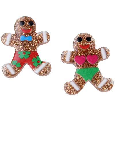 Betsey Johnson Gingerbread Stud Earrings - Multicolor
