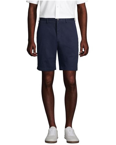 Lands' End 9" Traditional Fit No Iron Chino Shorts - Blue