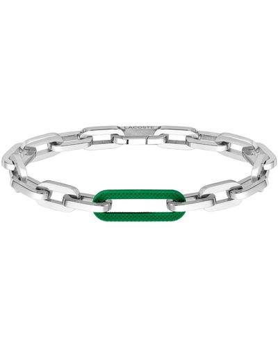Lacoste Stainless Steel Paperclip Chain Bracelet - Green