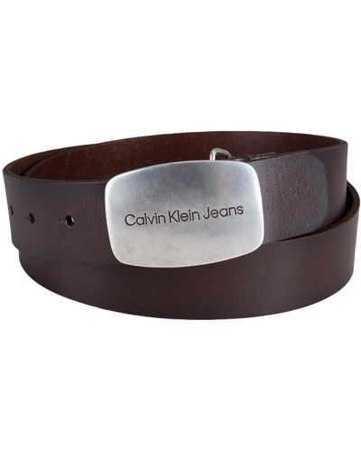 Calvin Klein Jeans Casual Plaque Buckle Belt - Brown