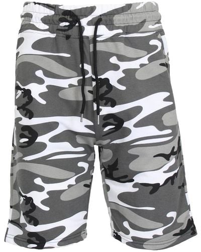 Galaxy By Harvic Camo Printed French Terry Shorts - Gray