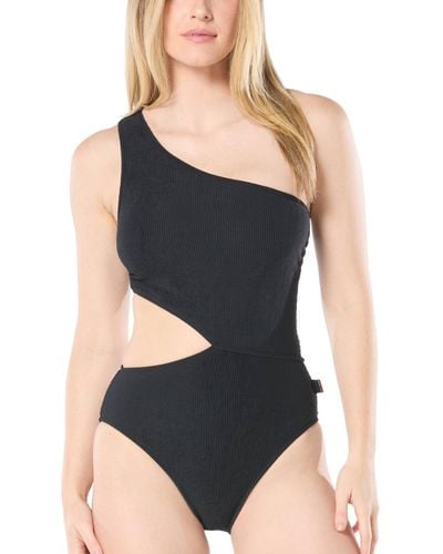Michael Kors Michael One-shoulder Side-cutout Swimsuit - Black