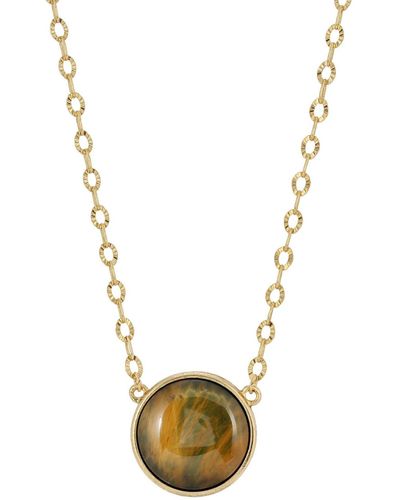 2028 Gold-tone Honey Stone Necklace - Metallic