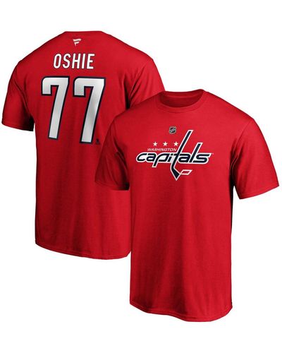 Fanatics Tj Oshie Washington Capitals Team Authentic Stack Name And Number T-shirt - Red