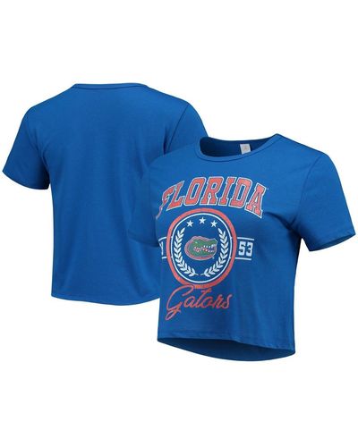 ZooZatZ Distressed Florida Gators Core Laurels Cropped T-shirt - Blue