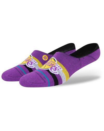 Stance And Los Angeles Lakers Stripe No Show Socks - Purple