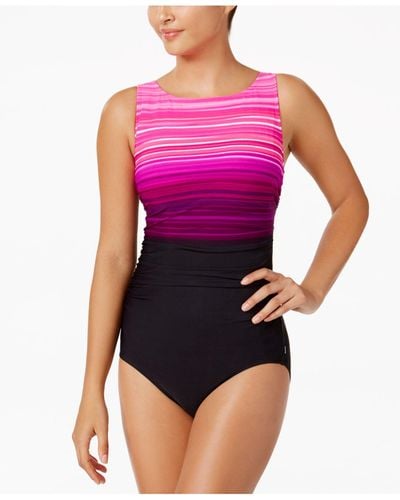 Reebok Desert Rays High-neck Active One-piece Swimsuit - Pink