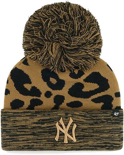 '47 New York Yankees Leopard Rosette Cuffed Knit Hat - Green