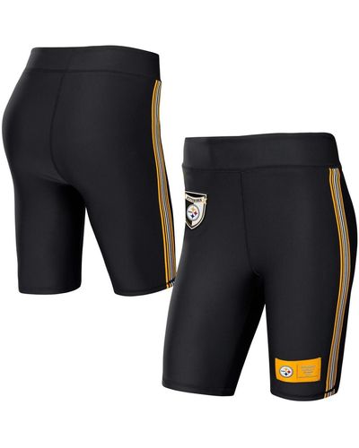 WEAR by Erin Andrews Pittsburgh Steelers Biker Shorts - Black