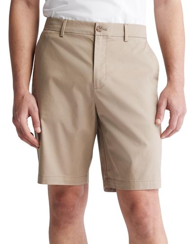 Calvin Klein Refined Slim Fit 9" Shorts - Natural