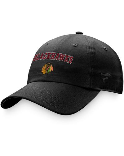 Fanatics Chicago Hawks Fundamental Two-hit Adjustable Hat - Black