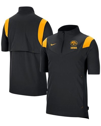 Nike Iowa Hawkeyes Coach Short Sleeve Quarter-zip Jacket - Blue