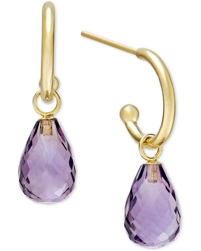 Macy's Peridot Hoop Earrings - Purple