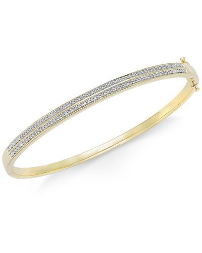 Macy's Diamond Pave Bangle Bracelet (1/4 Ct. Tw. - Metallic