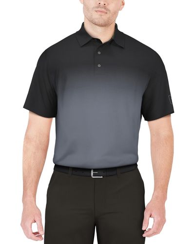 PGA TOUR Ombre Short Sleeve Performance Polo Shirt - Black