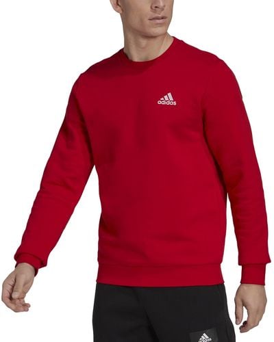adidas Feel Cozy Essentials Classic-fit Embroidered Logo Fleece Sweatshirt
