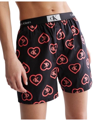 Calvin Klein 1996 Valentines Lounge Boxer Shorts Qs7074 - Red