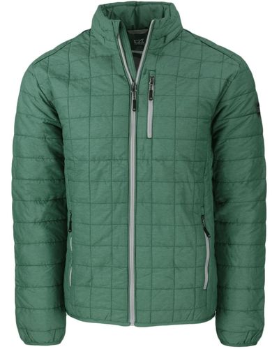 Cutter & Buck Rainier Primaloft Big & Tall Eco Insulated Full Zip Puffer Jacket - Green
