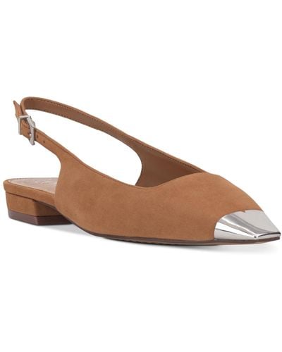Vince Camuto Sellyn Slingback Capped-toe Flats - Brown