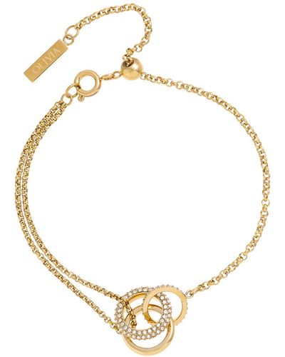 Olivia Burton 18k Gold-plated Crystal Interlink Bracelet - Metallic