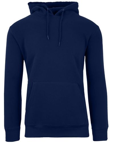 Galaxy By Harvic Oversized Slim-fit Fleece-lined Pullover Hoodie - Blue