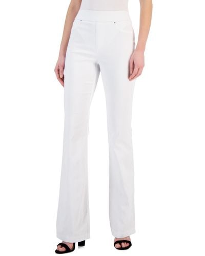 INC International Concepts High-rise Pull-on Flare-leg Pants - White