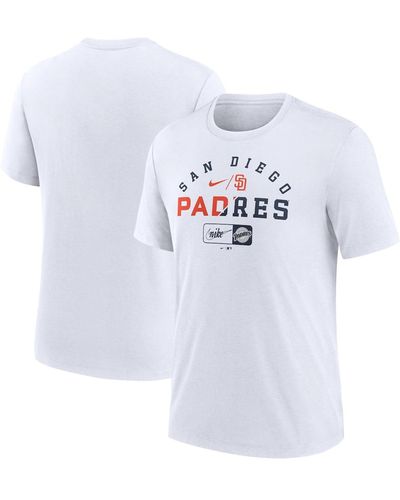 Nike San Diego Padres Rewind Review Sl Tri-blend T-shirt - White