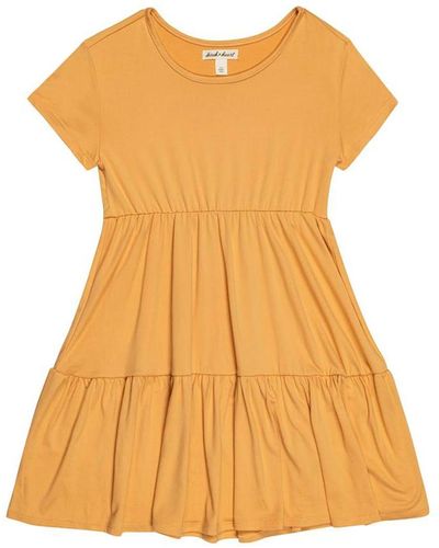 Derek Heart Girls Solid Tiered T-shirt Dress - Orange