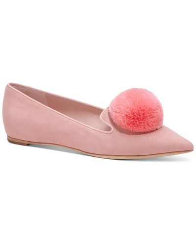 Kate Spade Amour Pom Pom Pointed-toe Slip-on Flats - Pink