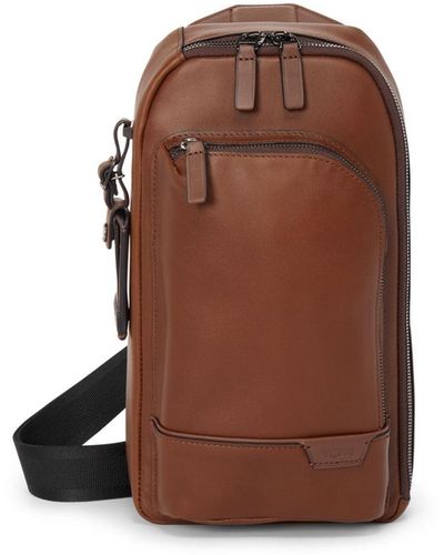 Tumi Harrison Gregory Sling Leather Bag - Brown