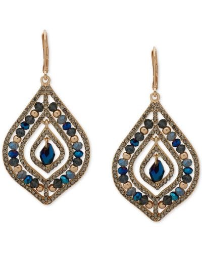 Lonna & Lilly Gold-tone Beaded Chandelier Earrings - Blue