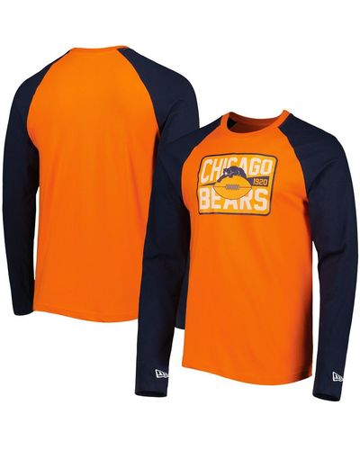 KTZ Chicago Bears Throwback Raglan Long Sleeve T-shirt - Orange