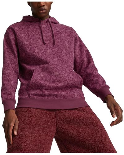 PUMA Paisley Luxe Jacquard Pullover Hoodie - Purple