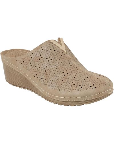 Gc Shoes Camille Slip-on Perforated Wedge Mules - Brown