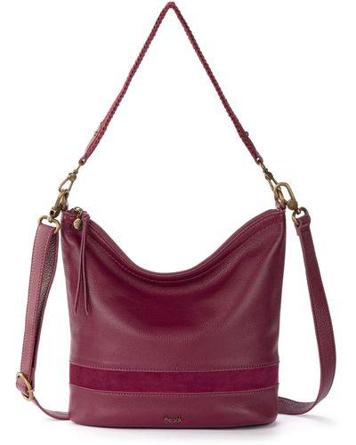 The Sak Jasmine Leather Crossbody Bucket Bag - Purple