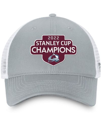 Fanatics /white Colorado Avalanche 2022 Stanley Cup Champions Locker Room Trucker Adjustable Hat - Gray