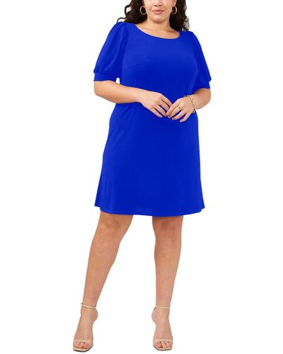 Msk Plus Size A-line Dress - Blue