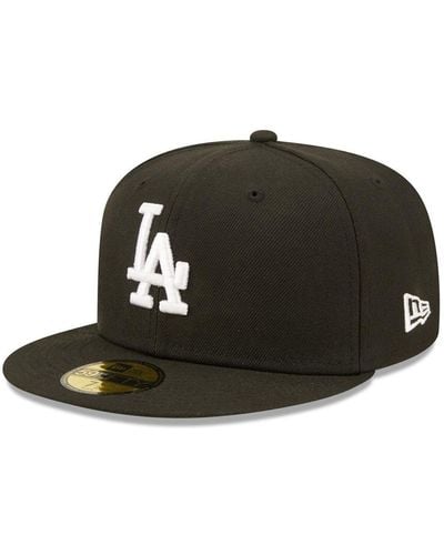 KTZ Black Los Angeles Dodgers Team Logo 59fifty Fitted Hat
