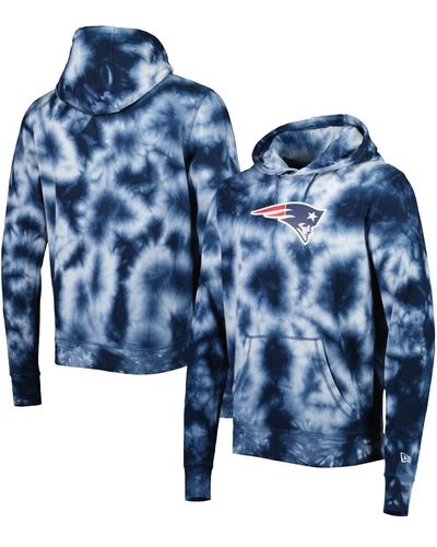 KTZ New England Patriots Team Tie-dye Pullover Hoodie - Blue