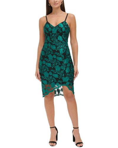 Guess Two-tone Embroidered Slip Dress - Green