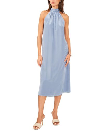 1.STATE Halter-neck Midi Dress - Blue