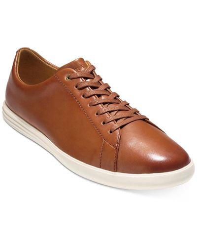Cole Haan Mens Grand Crosscourt Ii Tan Leather Burnish 14 D - Medium - Brown