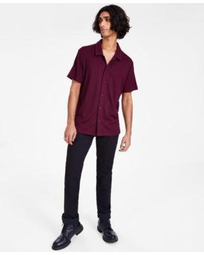 INC International Concepts Inc International Concepts Spread Collar Shirt Pants Created For Macys - Red