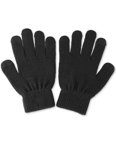Club Room Solid-color Knit Gloves - Black