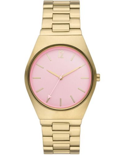 Skagen Grenen Limited Edition Three-hand Gold-tone Stainless Steel Watch, 37mm - Pink