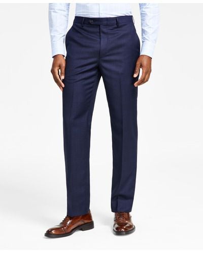 Lauren by Ralph Lauren Classic-fit Ultraflex Stretch Flat Front Suit Pants - Blue