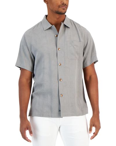 Tommy Bahama Al Fresco Tropics Silk Short-sleeve Shirt - Gray