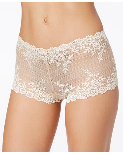 Wacoal Embrace Lace Embroidered Boyshort Underwear Lingerie - Brown