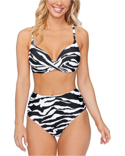 Island Escape Gemini Underwire Bikini Top & Cabana High-waist Bikini Bottoms, Created For Macy's - Black