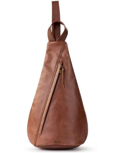 The Sak Geo Leather Sling Backpack - Brown